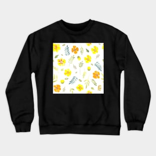 Yellow country floral in watercolour Crewneck Sweatshirt